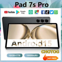 CHOTOG New Pad 7s Pro Tablet Android 5G Tablets 10.1inch Tablet PC Global Version 5G Dual SIM GPS 10000mah Battery Face Recognition WIFI Bluetooth for Kids Tabs with keyboard