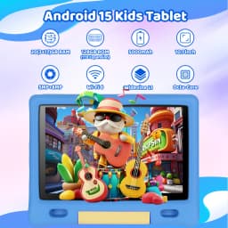 URAO KT1026 10.1 Inch Kids Octa Core Tablet PC Widevine L1 Certified Android 15 20GB(3+17GB Virtual) RAM 128GB ROM 5000mAh HD 1280*800 Screen Pink Blue Purple 3 Colors Children Learning Tablet TF 1TB Expand Streaming Education Tablet