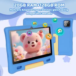 URAO KT1026 10.1 Inch Kids Octa Core Tablet PC Widevine L1 Certified Android 15 20GB(3+17GB Virtual) RAM 128GB ROM 5000mAh HD 1280*800 Screen Pink Blue Purple 3 Colors Children Learning Tablet TF 1TB Expand Streaming Education Tablet
