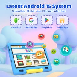 URAO KT1026 10.1 Inch Kids Octa Core Tablet PC Widevine L1 Certified Android 15 20GB(3+17GB Virtual) RAM 128GB ROM 5000mAh HD 1280*800 Screen Pink Blue Purple 3 Colors Children Learning Tablet TF 1TB Expand Streaming Education Tablet