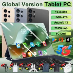 All-Round 10.36 Inch Android 13 Tablet, 14 Core Processor, 16Gb Ram 1Tb Rom, 20000Mah Battery, 5g Dual Sim Wifi, 16Mp+32Mp Cameras for Gaming, Video Streaming, and Daily Office Work