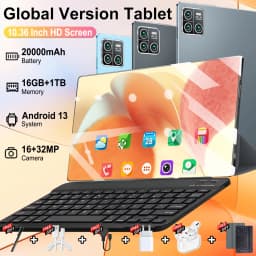 10.36-inch tablet, 2026 global version, Android 13.0, 14 cores, new network, 16 GB + 1 TB, 20,000 mAh battery, Wi-Fi, 16MP + 32MP cameras