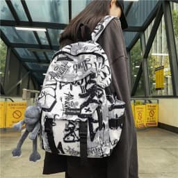 middle high school backpack for teenage boys cool school bag college student backpack large capacity schoolbag for boy cute doll