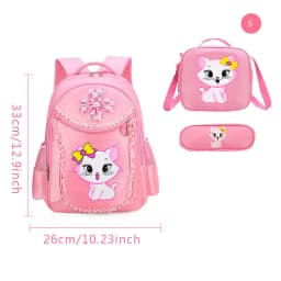 3 Pieces Pink Cat Children Backpack School Bags for girls Cartoon Kid Backpack Kitty Printing Bookbag mochilas escolares infanti