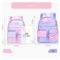 Kawaii Pink Purple Elementary School Backpack for Girls Cute Rainbow Student Bookbag Primary School Girl SchoolBag Children Gift