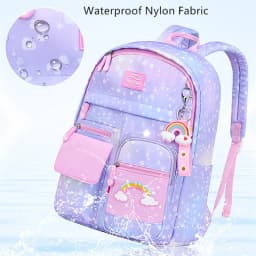 Kawaii Pink Purple Elementary School Backpack for Girls Cute Rainbow Student Bookbag Primary School Girl SchoolBag Children Gift