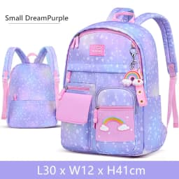 Kawaii Pink Purple Elementary School Backpack for Girls Cute Rainbow Student Bookbag Primary School Girl SchoolBag Children Gift