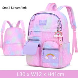 Kawaii Pink Purple Elementary School Backpack for Girls Cute Rainbow Student Bookbag Primary School Girl SchoolBag Children Gift