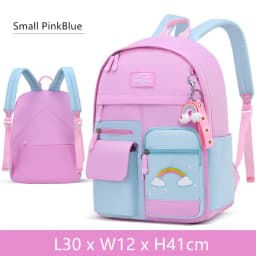 Kawaii Pink Purple Elementary School Backpack for Girls Cute Rainbow Student Bookbag Primary School Girl SchoolBag Children Gift