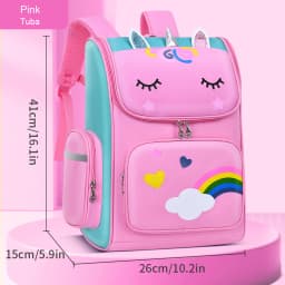 New CHILDREN'S Elementary School Students Schoolbag 6-12 Years Old Boys and Girls Shoulders Backpack 1-6 Grades Unicorn Cute Wat
