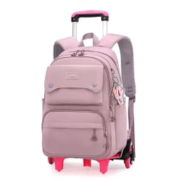 NEW Student School Bag Rolling Backpack Kids Trolley Bag Girl School Backpack Wheeled Bag Multifunctional Use Trolley Backpack