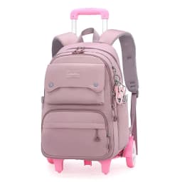 NEW Student School Bag Rolling Backpack Kids Trolley Bag Girl School Backpack Wheeled Bag Multifunctional Use Trolley Backpack