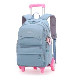 NEW Student School Bag Rolling Backpack Kids Trolley Bag Girl School Backpack Wheeled Bag Multifunctional Use Trolley Backpack
