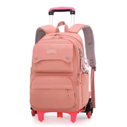 NEW Student School Bag Rolling Backpack Kids Trolley Bag Girl School Backpack Wheeled Bag Multifunctional Use Trolley Backpack
