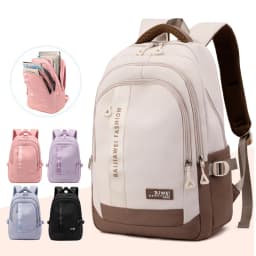 BAIJIAWEI Brand College and High School Student School Backpacks Nylon Orthopedic School Bags Reduces the Burden Girls Schoolbag