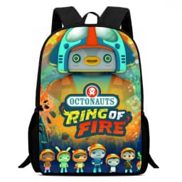 Popular O-Octonauts Print Backpack Schoolbag Boys and Girls Backpack Zipper Shoulders The Best Gift Camping Rucksack