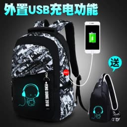 Luminous School Bags Waterproof Large Backpack for Teenagers Bagpack Glowing School Backpack for Boy Student Chest Bag Set