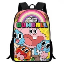 Nylon Backpack The Amazing World of Gumball Print School Bag for Boys Girls Children Backpack with Cartoon  Softback and Durable