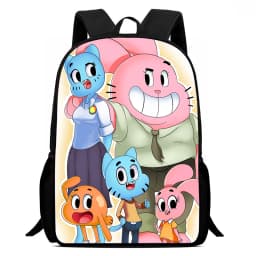 Nylon Backpack The Amazing World of Gumball Print School Bag for Boys Girls Children Backpack with Cartoon  Softback and Durable
