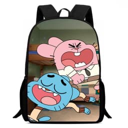 Nylon Backpack The Amazing World of Gumball Print School Bag for Boys Girls Children Backpack with Cartoon  Softback and Durable