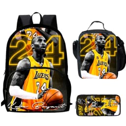 Basketball K-Kobe B-Bryant Child School Backpack 1/3PCS with Lunch Bags ,Pencil Bags School Bags for Boys Girls Best Gift