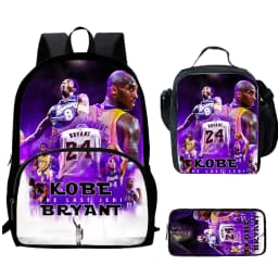Basketball K-Kobe B-Bryant Child School Backpack 1/3PCS with Lunch Bags ,Pencil Bags School Bags for Boys Girls Best Gift