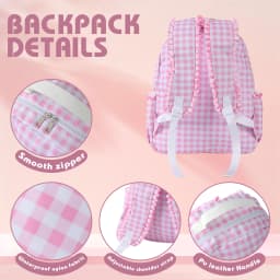School Backpacks for Girls Large Capacity Ruffled Plaid Schoolbags Gifts For Teenagers College High School Students Traveling