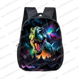 12 Inch Cute Dinosaur Print Backpack for 2-4 Years Old T-rex Skeleton Kids School Bag Kindergarten Girls Toddler Bookbags Gift