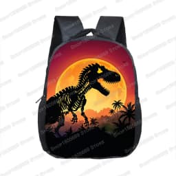 12 Inch Cute Dinosaur Print Backpack for 2-4 Years Old T-rex Skeleton Kids School Bag Kindergarten Girls Toddler Bookbags Gift