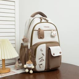 Cute Rabbit Children School Backpack for Teenage Girls Fashionable Splicing Color Contrast Fresh Lady Knapsack Kids Schoolbags