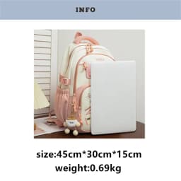 Cute Rabbit Children School Backpack for Teenage Girls Fashionable Splicing Color Contrast Fresh Lady Knapsack Kids Schoolbags