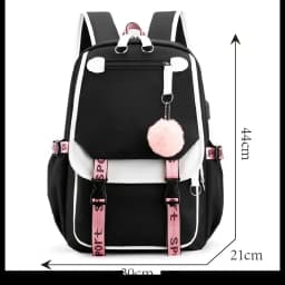 Korean Style High School Backpack for Teenage Girl Fashion Black White Student Girls Backpack Schoolbag Cute Book Bag