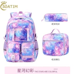 3 Pcs/Set Children School Bags Girls Teenage Book Bag Youth School Backpack Travel Junior High School Students Laptop Backpack