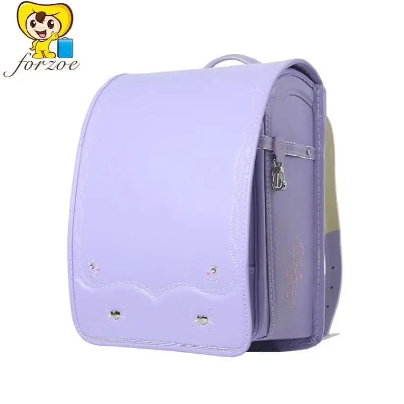 Japanese Style School Backpack For Girl Randoseru Backpack Automatic Satchel Japanese School Bag Embroidery PU Bookbag For Girls