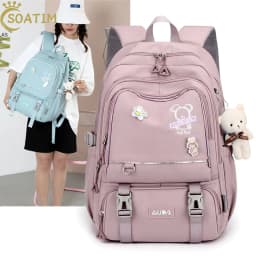 Children School Bags For Teenage Girls Large Schoolbag Kawaii Middle Student School Backpack Book Bag Laptop Travel Rucksack