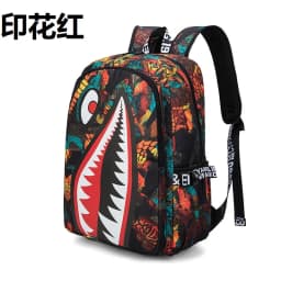 Cool shark mouth prints bagpack boy camouflage college bags unisex schoolbags waterproof backpacks student large capacity bags