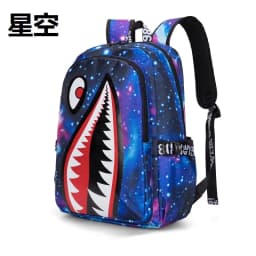 Cool shark mouth prints bagpack boy camouflage college bags unisex schoolbags waterproof backpacks student large capacity bags