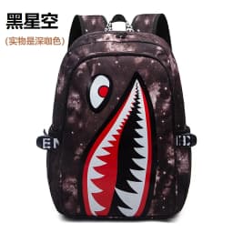 Cool shark mouth prints bagpack boy camouflage college bags unisex schoolbags waterproof backpacks student large capacity bags