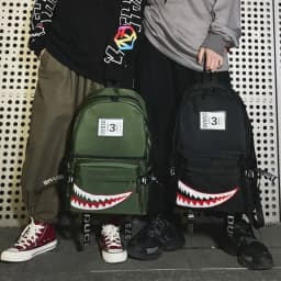 Fashion Large Back Packs for Girls Boys Black Waterproof School Backpacks Woman Shark Print Travel Bags Mochilas Escolar