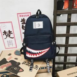Fashion Large Back Packs for Girls Boys Black Waterproof School Backpacks Woman Shark Print Travel Bags Mochilas Escolar