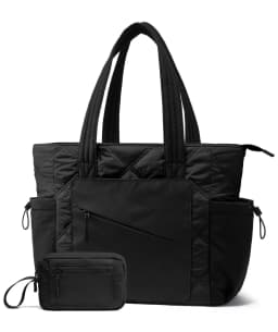 LOVEVOOK Tote Bag for Women, Puffer Bag and Work Bags with Zipper for Travel, Daily, School, Quilted Nurse Shoulder, 2pcs