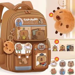 Capibara Student Schoolbag, Large-capacity Mochila Children Backpack.Girl Boy Kids Back To School Book Bags