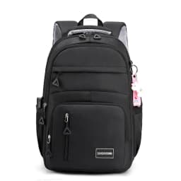 Girls School Bag With Pendant Nylon Backpack Travel Rucksack Multi Pockets Waterproof Casual Simple Style Schoolbag for Teenager