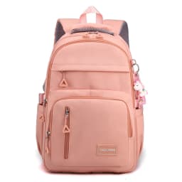 Girls School Bag With Pendant Nylon Backpack Travel Rucksack Multi Pockets Waterproof Casual Simple Style Schoolbag for Teenager