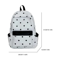 Polka Dot Aesthetic Preppy Backpack Kawaii Sweet Travel Casual Daypack Laptop Backpack for Elementary & Middle Girl Students