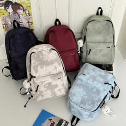 Vintage Burgundy Tie Dye Backpack Women Large Capacity Waterproof Student School Bag Lightweight Casual Travel Laptop Daypack
