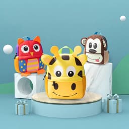 2027 Hot Children Backpacks 3D Giraffe Design Girl Boys School Bags Toddler Kids Neoprene Schoolbag Kindergarten Cartoon Pouch