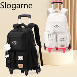 2026 Children Wheeled Backpack Students Schoolbag Rolling Backpacks Bag Kids School Trolley Bookbag Girls School Bag with Wheels