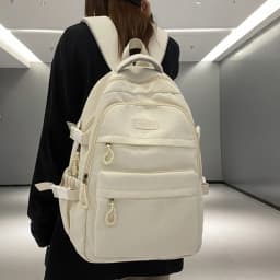 Large Capacity Solid Color Backpack for High School Students, Simple Black Travel Backpack for Middle School Students 2026 New