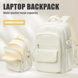 Elegant White Japanese-Style Backpack for School Girls Boys Travel Backpack Laptop Backpack Casual Daypack, Bags for Travel